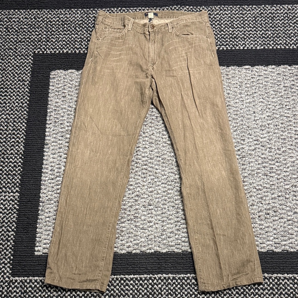 Agave Copper Gringo Classic Straight Pants 36 USA Linen Cotton Blend Casual